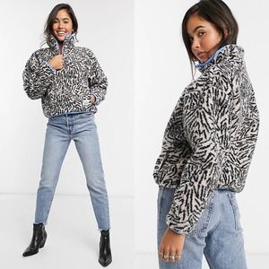 Levi's‎ Zebra Print Sherpa Quarter Zip Sweatshirt